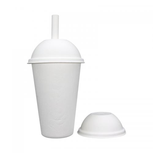  8 oz 12 oz 16oz Copa de caña de azúcar desechables biodegradables con tapas